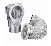 AMONIDA Magnetic Dryer Vent Coupling Hose Connector Kit, Self Alignment Dryer Vent Coupler, Magnet DryerVent Exhaust Pipe Connection Set, Ideal for Tight Spaces 2.6ft 4 Inch Hose