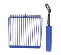 AMONIDA Metal Cat Litter Scoop Removable Handle Efficient Cleaning Tool for Small Pets 28x6x15cm (Blue)