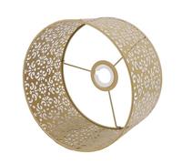 AMONIDA Metal Decorative Lamp Shade for E27 E14 Floor Lamps Features Hollow Out Flower Design Soft Light 22x12cm (Yellow)