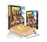 AMONIDA Minerals Digging Set, Geology Toy with 15 Gemstones & Fossils, Includes Brushes Hammers Chisels Study Guide, Educational Boys Girls Age 3+