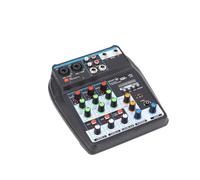 AMONIDA Mini Portable DJ Mixer Sound Board Console for Studio Recording Singing Party Black