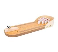AMONIDA Mini Wooden Desktop Bowling Game Set Durable Lightweight for Kids and Adults Office Stress Relief Toy Wood & Metal
