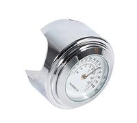 AMONIDA Motorcycle Handlebar Mount Thermometer Dial Gauge for Riders Easy to Read 7/8" Size Aluminum