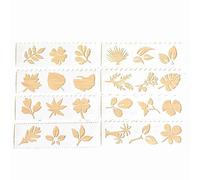 AMONIDA Multi-Functional Drawing Stencils Set of 8 Sheets for Creative Kids Projects, Hollow Out Design Rulers for Scrapbooking & Journals, 18.3x5.5cm (Garden)