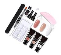 AMONIDA Nail Extension Gel Kit Professional Home Salon Tool Set for Beautiful Gel Nails with Light 11pcs