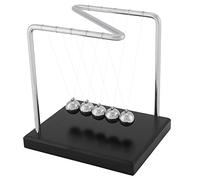 AMONIDA Newton Cradle, Wooden Base Balance Ball Desk Toy with 5 Solid Balls for Physics Science Education, Psychology Puzzle and Home Decor