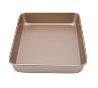 AMONIDA Nonstick Baking Pan Carbon Steel 0.8mm Thick Baking Sheet for Home Cooking and Family Dinners (A-7 [Heavy Steel] Gold 13-inch deep Plate)