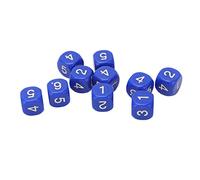AMONIDA Number Dice Set 20PCS Bright Colored Round Corner Plastic Teaching Tools for Board Games and Learning Activities (Blue)