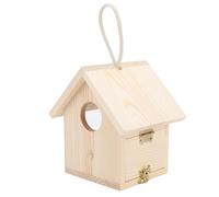 AMONIDA Outdoor Wooden Birdhouse with Pole Convenient Transparent Acrylic Window for Bird Watching and Garden Decor 14.7x13x15.8cm