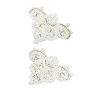 AMONIDA Pearl Shoe Flower Decoration Elegant DIY Fashion Accessories for Boots Sandals Engagement Parties 2 Pcs (#1)