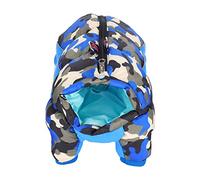 AMONIDA Pet Winter Clothes Windproof Blue Camouflage Keep Warm for Dogs 100% Cotton Four-Leg Design Easy On-Off 5 (10#)