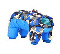 AMONIDA Pet Winter Clothes Windproof Blue Camouflage Keep Warm for Dogs 100% Cotton Four-Leg Design Easy On-Off 5 (10#)