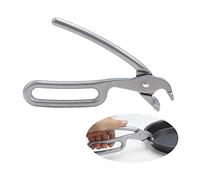 AMONIDA Pizza Tongs, Heavy Duty Cast Aluminum Baking Tongs, Kitchen with Non Slip Design & Reset Spring, Ideal for Microwave Oven, Air Fryer, Pressure Cooker & Hot Dishes (Silver)