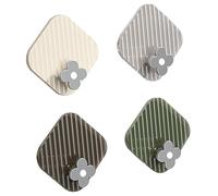 AMONIDA Plastic Adhesive Hooks Durable Wall Hangers for Key Organization Shower Bathroom 4PCS (Color Mixed)