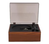 AMONIDA Portable CD Player, 5.1 Wireless Retro CD Player with Double Speaker USB AUX Input Remote Control, for Home Car Travel (Brown)