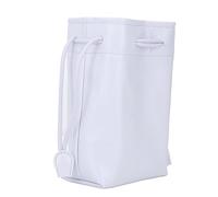 AMONIDA PU Leather Drawstring Pouch Bag Soft Organizing Case for Instant Camera Mini and Digital Cameras 11.5x7.5x19.5cm (White)