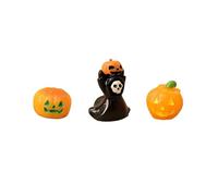 AMONIDA Pumpkin Ghost Decor Cute Mini Plastic Figures for DIY Holiday Scenes 3pcs Desktop Ornaments (Pumpkin Ghost 3PCS)