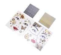 AMONIDA Punk Temporary Face Stickers Microblading for Themed Costume Events 2 Pieces