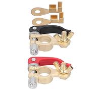 AMONIDA Quick Disconnect Battery Terminal Clamp, Toolless Brass Battery Connector with Lever for Easy Wiring, for 12V, 6V, 24V Boat, Race Car, UTV, Tractor & Truck