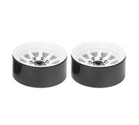 AMONIDA RC Beadlock Wheel Rims for 1/10 Crawler Cars (White) | Made of durable alloy, enhances stability, compatible with