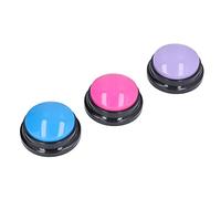 AMONIDA Recordable Dog Talk Buttons for Training 3Pcs Set in Purple Blue Pink 30s Recording for Pet Interaction