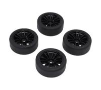 AMONIDA Replacement 1/10 RC Drift Tires 4 Pcs Durable Plastic for HSP Racing Wheels (Black)