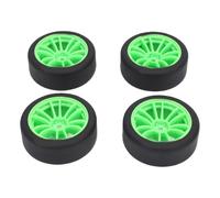 AMONIDA Replacement 1/10 RC Drift Tires 4 Pcs Durable Plastic for HSP Racing Wheels (Green)