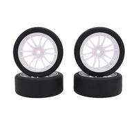 AMONIDA Replacement 1/10 RC Drift Tires 4 Pcs Durable Plastic for HSP Racing Wheels (White)
