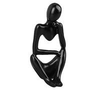 AMONIDA Resin Thinker Statue Elegant Abstract Design Home Decoration for Living Room Office 1 Unit (Black Left)