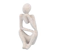 AMONIDA Resin Thinker Statue Elegant Abstract Design Home Decoration for Living Room Office 1 Unit (Sandstone Left)