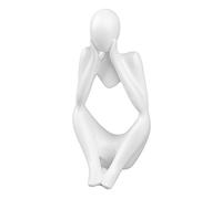 AMONIDA Resin Thinker Statue Elegant Abstract Design Home Decoration for Living Room Office 1 Unit (White Focus)