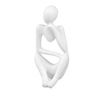 AMONIDA Resin Thinker Statue Elegant Abstract Design Home Decoration for Living Room Office 1 Unit (White Left)