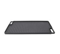 AMONIDA Reversible Grill Griddle, Pre Seasoned Cast Iron Flat Top Griddle with Non Stick, Double Sided Textured Design for Stovetop Oven Grill Campfire Cooking