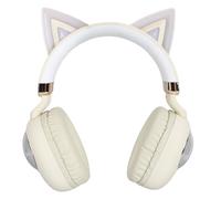 AMONIDA RGB Cat Ear Kids Bluetooth Headset Wireless Comfortable Design 20H Playtime for Online Learning and Entertainment Durable Material (Khaki)