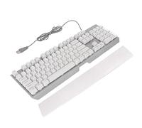 AMONIDA RGB Wired Keyboard with Wrist Rest High Resilience 104 Keys Mechanical Feel for Gaming and Office Use ABS Design (GK60 keyway white)