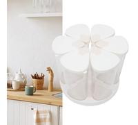 AMONIDA Rice Dispenser, 6 Grids Rotatable Countertop Grain Storage Container with Airtight Lids, for Oats Flour Corn Flakes Cereal Dry Food Pantry Organization