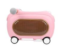 AMONIDA Ride On Luggage, 20L Toddler Rolling Suitcase with Wheels Music Lights, Multi Modes Anti Tipping Travel Suitcase for Kids, with Leash Shoulder Strap 90° Folding Footrest (Pink)