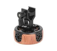 AMONIDA Round Wooden Side Camera Handle Handgrip for Arrow Storage Case NATO Rail Connection, Lightweight Aluminum Alloy with Easy Installation for DSLR and Mirrorless Cameras