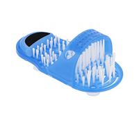 AMONIDA Shower Foot Scrubber Plastic Exfoliating Massager for Smooth Feet in Bathroom 11.0x5.5x1.6in Blue