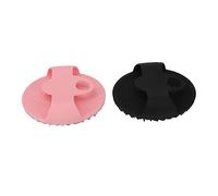 AMONIDA Silicone Body Scrubber Exfoliating Bath Brush for Deep Cleansing, for Relaxing Massage, 2-Pack Black Pink