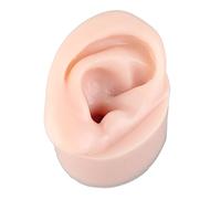 AMONIDA Silicone Flexible Ear Model Lifelike Piercing Practice Ear Model for Earrings Display Novice Teaching Medium Skin Color (Right)
