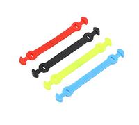 AMONIDA Silicone Tennis Racket Vibration Dampeners Effective for Tennis Strings | Long for Racket Strings for Most Racquets, 4.1" | Red, Black, Blue, Yellow