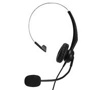 AMONIDA Single Ear Headset Comfortable Lightweight Wired Noise Canceling Microphone for Call Center Office Use (Single 3.5mm Interface)