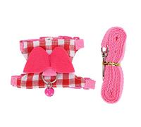 AMONIDA Small Pet Harness Set Pink Plaid Soft Cotton Vest Leash for Ferret Chinchilla Squirrel 100% (S)