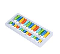 AMONIDA Small Portable Children's Puzzle Abacus for Mental Arithmetic Math 13 Grades 7 Beads for Elementary School Students ABS Material (Athenian Blue)