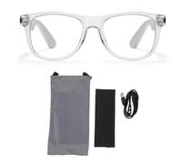AMONIDA Smart BT Glasses with Audio Stylish Design for Daily Use and Travel Comfortable Fit Wireless Music Sunglasses (White)