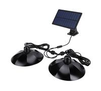 AMONIDA Solar Powered Barn Light Dual Light Kit for Yards and Camping, 2 Hanging Solar Lights, Weatherproof ABS