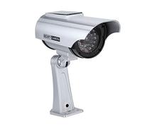 AMONIDA Solar Powered Fake Camera with Realistic Design and Adjustable Viewing Angle for Outdoor 1 Unit Black (Silver)