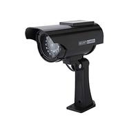 AMONIDA Solar Powered Fake Camera with Realistic Design and Adjustable Viewing Angle for Outdoor 1 Unit Black (Black)