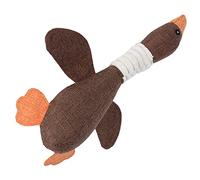 AMONIDA Squeaky Goose Interactive Chew Toy for Dogs Clear Sound Mini Playtime Lightweight Durable Cotton Linen Pet Supplies (Coffee)